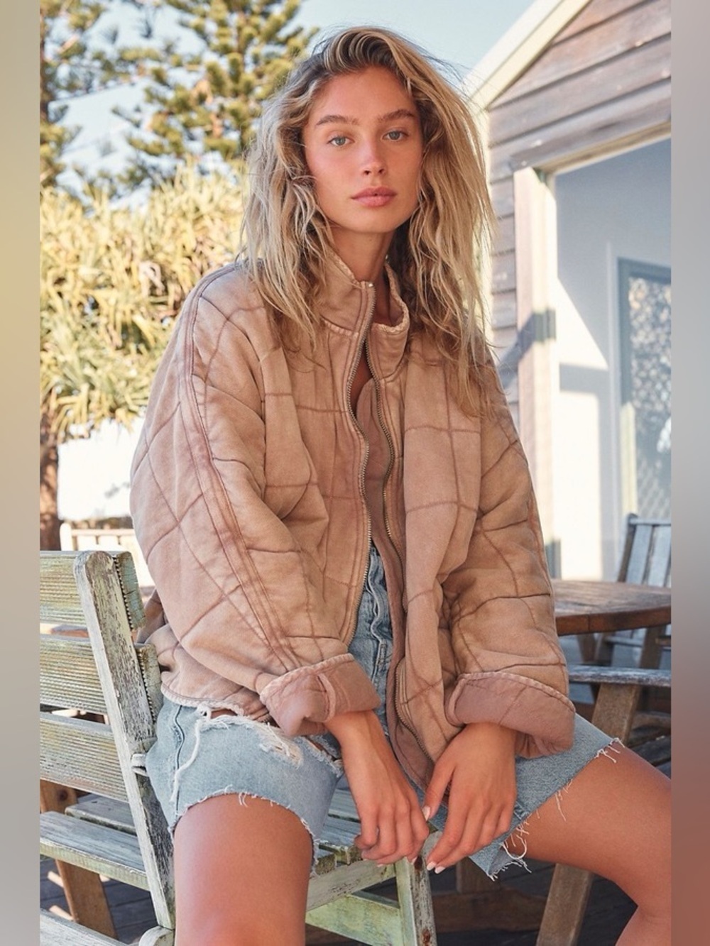 Free people Dolman Quilted Knit Jacket